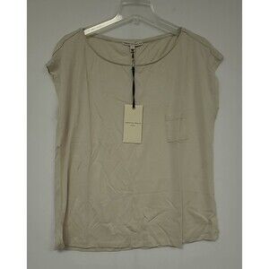 Twenty8Twelve by S. Miller Women's L Trent Blouse with Pocket Pearl Silver NWT